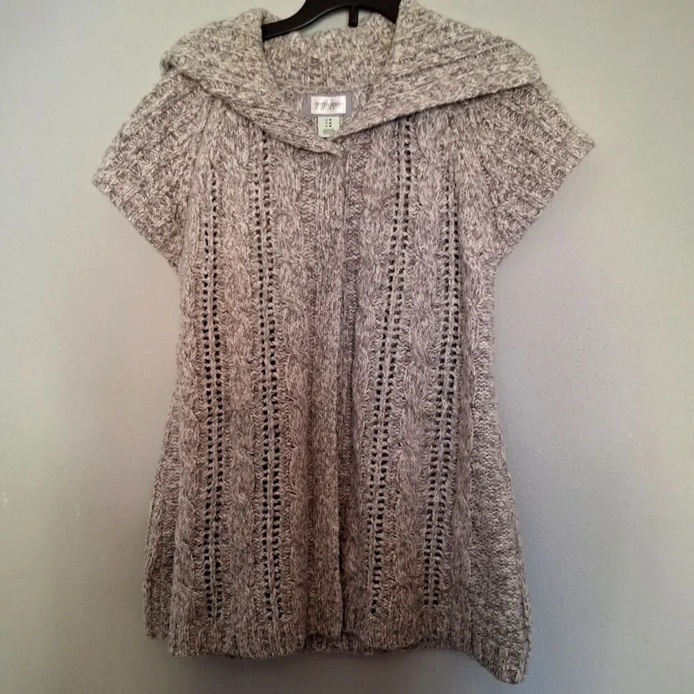 Motherhood Maternity Cardigan Women’s Medium Grey Knit Open Front Sweater - Picture 9 of 14